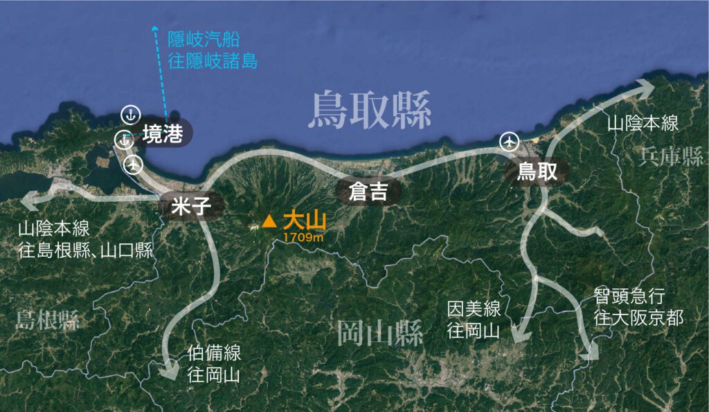 鳥取縣鐵路路線圖
